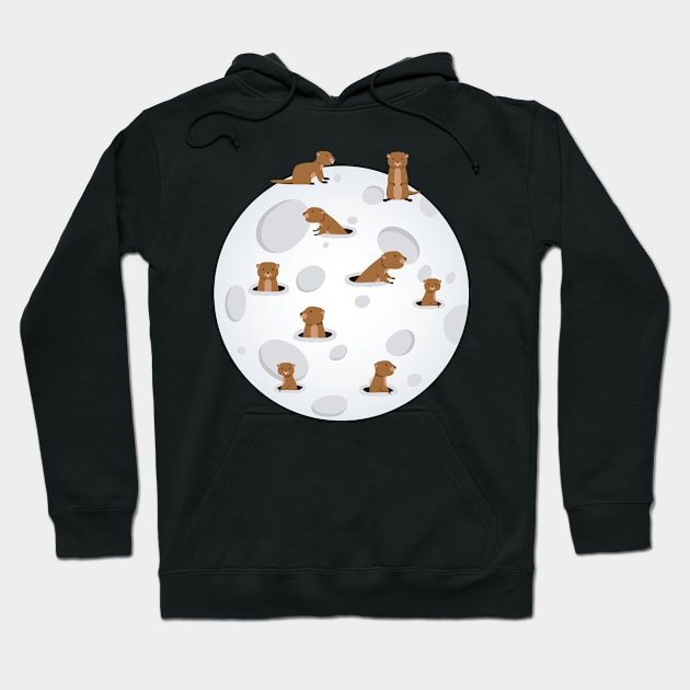 Groundhogs on the Moon Hoodie by Peco-Designs